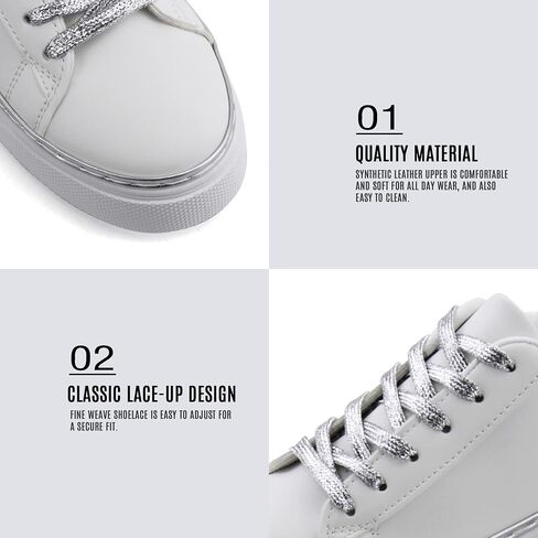 JABASIC Women Platform White Sneakers Lace Up Fashion Tennis Sneaker Casual Walking Shoes in Saudi Arabia
