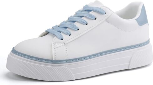 JABASIC Women Platform White Sneakers Lace Up Fashion Tennis Sneaker Casual Walking Shoes in Saudi Arabia