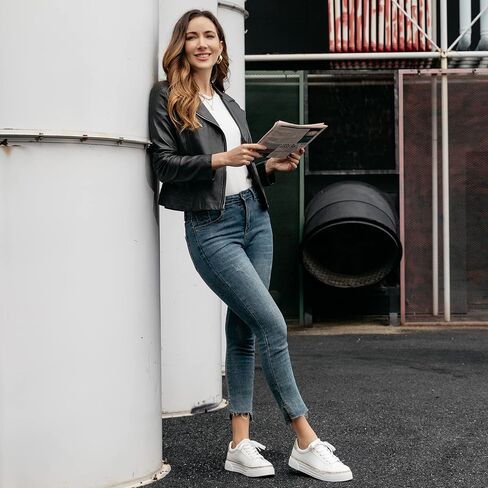 أحذية رياضية بيضاء للنساء من JABASIC بأربطة، أحذية رياضية كاجوال للمشي in Kuwait