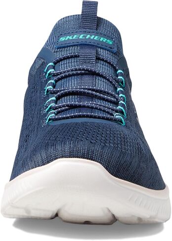 Skechers Women's Summits Fun Flare Sneaker, Navy/Multi=NVMT, 9.5 Wide in Saudi Arabia