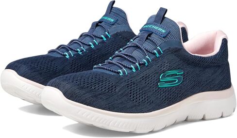 Skechers Women's Summits Fun Flare Sneaker, Navy/Multi=NVMT, 6 Wide in Saudi Arabia