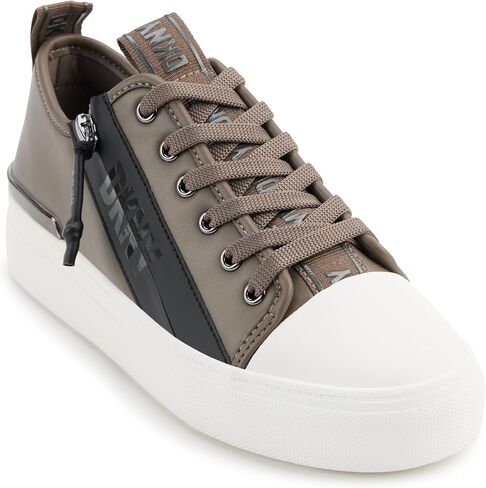 DKNY Women's Chaney-Lace Up Sneaker, Mushroom, 6 in Saudi Arabia