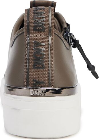 DKNY Women's Chaney-Lace Up Sneaker, Mushroom, 6 in Saudi Arabia