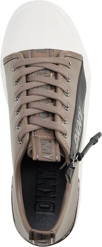 DKNY Women's Chaney-Lace Up Sneaker, Mushroom, 6 in Saudi Arabia