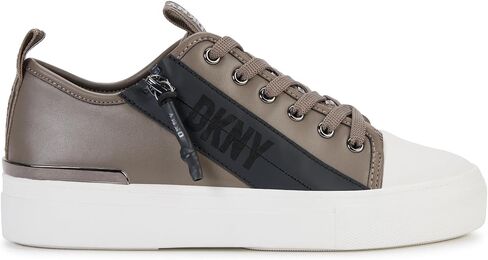 DKNY Women's Chaney-Lace Up Sneaker, Mushroom, 6 in Saudi Arabia