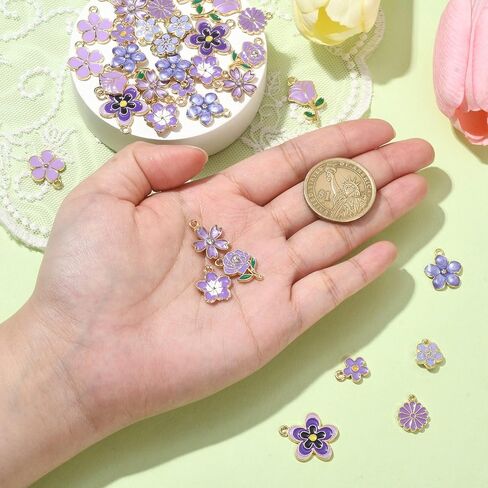 DanLingJewelry 50 قطعة 10 أنماط دلاية قلب الحب الأحمر المعلقات موضوع عيد الأم دلايات لأقراط قلادة السوار in Kuwait