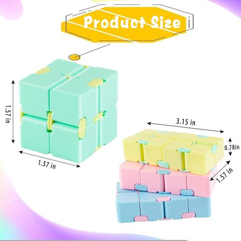 عبوة واحدة من لعبة مكعب إنفينيتي لتخفيف التوتر للأطفال والكبار، أداة صغيرة لطيفة وفريدة من نوعها لتخفيف القلق وقضاء الوقت على اللغز السحري الوجه إضافة، ADHD، in Kuwait
