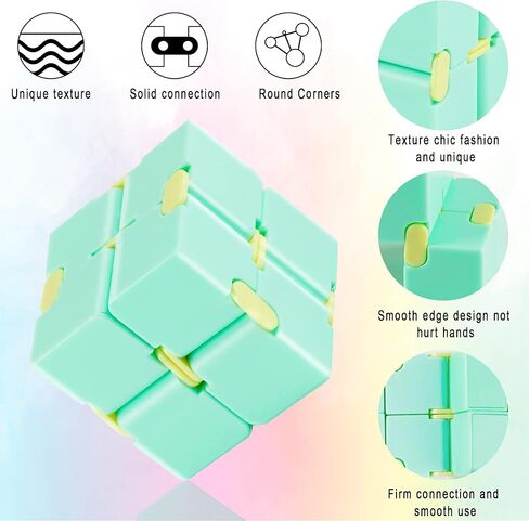 عبوة واحدة من لعبة مكعب إنفينيتي لتخفيف التوتر للأطفال والكبار، أداة صغيرة لطيفة وفريدة من نوعها لتخفيف القلق وقضاء الوقت على اللغز السحري الوجه إضافة، ADHD، in Kuwait