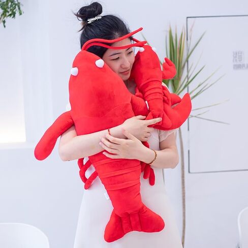 XIZHI Lobster Plush Stuffed Animal Lobster Plush Toy Lobster Pillow Suitable for Christmas and Birthday with Huggable Gifts (Red B) in Saudi Arabia