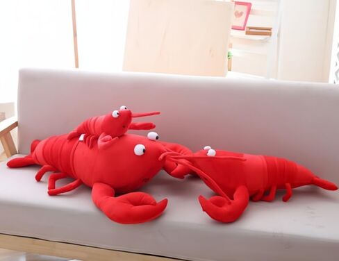 XIZHI Lobster Plush Stuffed Animal Lobster Plush Toy Lobster Pillow Suitable for Christmas and Birthday with Huggable Gifts (Red B) in Saudi Arabia