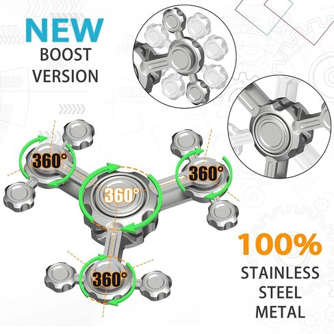 Gravity Fidget Spinner Toy for Kids Adults, Metal Finger Hand Spinner Fidgeting Glow in The Dark, Rock Spinner Gift Present for Boy Men Anti Anxiety Fingertip Gyro Desk Stress Toy Office Classroom in Saudi Arabia