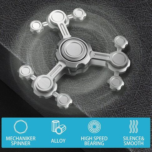 Gravity Fidget Spinner Toy for Kids Adults, Metal Finger Hand Spinner Fidgeting Glow in The Dark, Rock Spinner Gift Present for Boy Men Anti Anxiety Fingertip Gyro Desk Stress Toy Office Classroom in Saudi Arabia