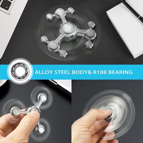 Gravity Fidget Spinner Toy for Kids Adults, Metal Finger Hand Spinner Fidgeting Glow in The Dark, Rock Spinner Gift Present for Boy Men Anti Anxiety Fingertip Gyro Desk Stress Toy Office Classroom in Saudi Arabia