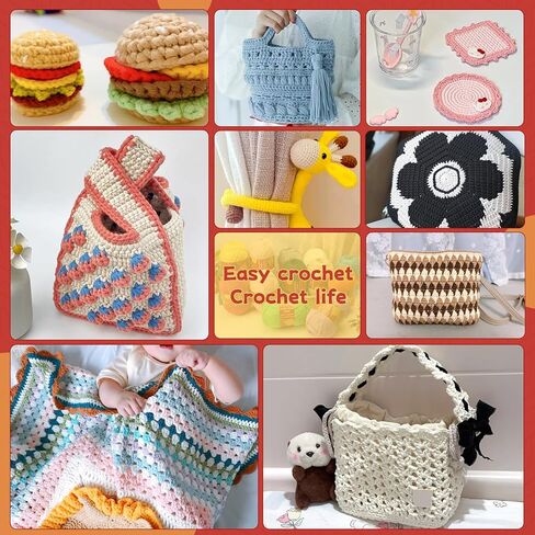 12.3OZ Yarn for Beginner Crocheting, 350g No Split Crochet Yarn, Beginners Yarn for Crocheting and Knitting with Crochet Hooks, Stitch Markers, Easy Yarn for Beginners Crocheting Christmas Decoration in Kuwait