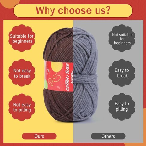 12.3OZ Yarn for Beginner Crocheting, 350g No Split Crochet Yarn, Beginners Yarn for Crocheting and Knitting with Crochet Hooks, Stitch Markers, Easy Yarn for Beginners Crocheting Christmas Decoration in Kuwait