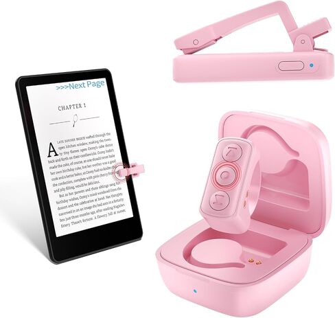 Remote Control Page Turner for Kindle Paperwhite Oasis, RF E-Reader Remote Controller, Remote Scrolling Ring for TIK Tok, Camera Shutter Clicker for iPad iPhone iOS Android -Pink in Saudi Arabia