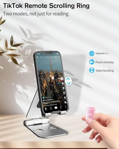 Remote Control Page Turner for Kindle Paperwhite Oasis, RF E-Reader Remote Controller, Remote Scrolling Ring for TIK Tok, Camera Shutter Clicker for iPad iPhone iOS Android -Pink in Saudi Arabia