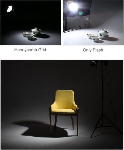Godox BD-04 Barn Door and Honeycomb Grid and 4 Color Gel Filters (Red Yellow Blue Green) Compatible for Standard Reflector in Saudi Arabia