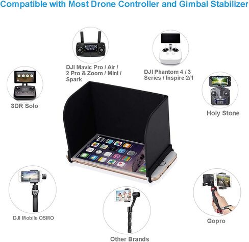 غطاء حماية من الشمس O'woda Mini 2/ Mini 4K، جهاز تحكم عن بعد بمظلة الشمس متوافق مع DJI Air 3/ Air 2S/ Air 2/ Air/Mini 4 Pro/Mini 3 Pro/Mini 3/ Mini 2 SE/Mini 2/ Mini 4K/ Mavic 3 برو (6.1 بوصة) in Kuwait