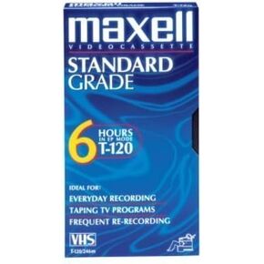 Maxell T120GX/5PK VHS Cassette Standard Grade T-120, 6 Hour 5-Pack
