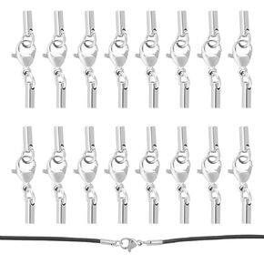 UNICRAFTALE About 50sets Stainless Steel Lobster Claw Clasps with Cord Ends Connector Lobster Claw Clasp Necklace Bracelet Cord Ends for DIY Jewelry Making 26mm; Inner 2mm