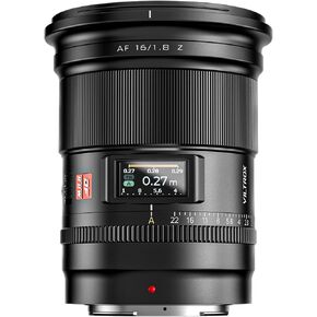 VILTROX AF 16mm f/1.8 Full Frame Lens for Nikon Z, Autofocus Lens with Built-in LCD Screen Compatible with Nikon Z Mount Cameras Zfc Z50 Z5 Z6 Z7 Z8 Z9 Z7 Mark II