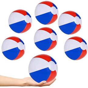 كرات الشاطئ الوطنية القابلة للنفخ من شركة Dreidel بتصميم علم الولايات المتحدة لحفلات حمام السباحة، وأعياد الميلاد، ولعبة ممتعة للصيف، 30.48 سم