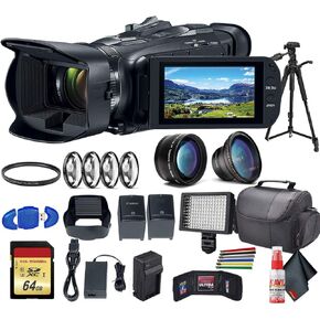 كاميرا فيديو Canon Vixia HF G50 UHD 4K (أسود) (3667C002) مع بطارية إضافية، وفلتر للأشعة فوق البنفسجية، وديوبتر قريبة، وعدسة زاوية واسعة، وحامل ثلاثي القوائم، وحقيبة، وإضاءة LED، وبطاقة ذاكرة سعة 64 جيجابايت + المزيد - حزمة متقدمة (متجددة) in Kuwait