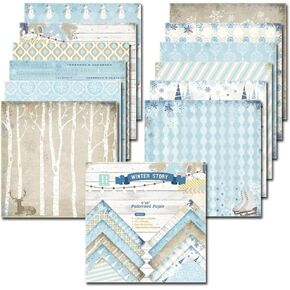 LZBRDY Vintage Japanese Style 6"X6" Junk Journal Decorative Craft Paper Pad, 24 Sheet Single-Sided Scrapbook Paper, 160GSM Cuttable Scrapbooking Card Making Album Supplies