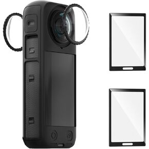 Insta 360 X4 Glass Lens Guard Set Screen Protector for Insta360 X4 X 4 9H Hard Tempered Glass Film Anti-Scratch [Bubble Free]