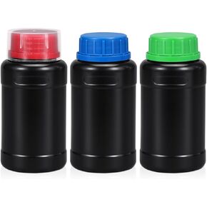250ml/8.5oz Darkroom Chemical Storage Bottles, Plastic Photographic Chemicals Container for Film Photo Developing Processing with Caps (3Pcs)