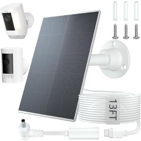 Solar Panel for Ring Camera, Solar Charger for Stick Up Cam Pro, Spotlight Cam Plus, Spotlight Cam Pro, Stick Up Cam 2nd and 3rd Generation, Stick Up Cam Solar 2nd and 3rd Gen, Spotlight Cam Battery