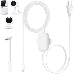 16.4FT Power Cable with Adapter Compatible with WYZE Cam Pan v3, Wyze Cam V4, Wyze Cam OG/V3/ V3 Pro, One-piece Molding with More Waterproof and Rust-proof to Keep 24-hour Power Supply for Outdoor Use