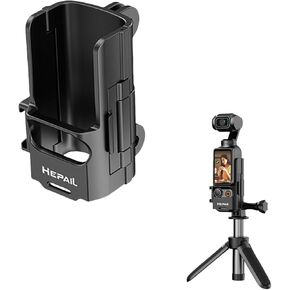 Xmipbs Camera Expansion Adapter for DJI Osmo Pocket 3, Protective Cage Cold Shoe Port Handle Mount Cage Bracket Adapter Housing Frame for OSMO Pocket 3 with 1/4 Thread Connector