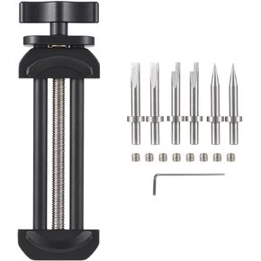 Andoer Repair Tool Camera Tool with Detachable Flat Pointed Tips for Camera Lens All Metal Lens Repair Set with 6 Tips 8 Screws 1 Hexagon Wrenche for 12-90mm Lens Size Compatible with DSLR Camera