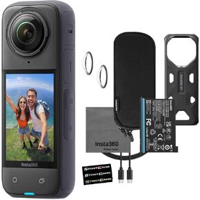 Insta360 X4 - Waterproof 8K 360 Action Helmet Camera, 4K Wide-Angle Video, Invisible Selfie Stick Effect, Removable Lens Guards, 135 Min Battery Life, Sports, Content, Travel, Outdoor Creator