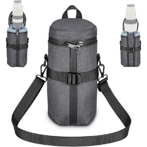 NEEWER Camera Lens Pouch for 4.45"x9.45"/113x240mm DSLR Mirrorless Camera Lens, Water Repellent Thicker Expandable Protective Case Bag with Lockable Opening Zippers, Shoulder Strap, Rear Buckle, PB011