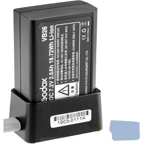 Godox V1 Battery VB26 Li-ion Battery 2600mAh 18.72Wh + Godox VC26 USB Battery Charger for Godox V1S V1C V1N V1F V1O V1P Round Head Flash Speedlite