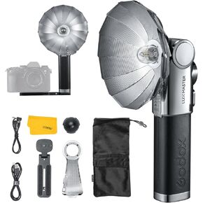 GODOX Lux Master Retro Camera Flash, 2.4G HSS TTL Retro Flash, Touchscreen Control, S1/S2 Optical Control, Built-in Battery, Type-C Charging, Compatible Canon Nikon Sony Olympus Fuji Leica Camera