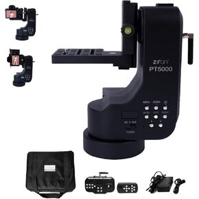 PT5000 360° Auto Motorized Rotating Panoramic Head with Remote Control, Professional Universal Shaft, Support 5KG（11LB） Camera Pan Tilt Video Tripod Head Stabilize