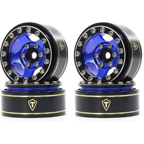 Treal 1.0 Beadlock SCX24 Wheels (4P) Classic 5-Star 1" Micro Beadlock Wheels for Axial 1/24 Crawler 22.4g (Black-Black)