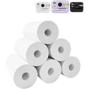 6 Roll Printer Paper for Kids Instant Print Camera, HD Printing Thermal Print Paper Set, Refill Replace Camera Printer Paper-White