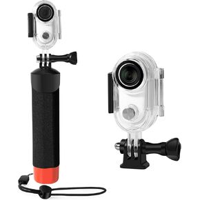 Waterproof Case&Floating Hand Grip Compatible with Insta360 GO 3 Lens, Protective Underwater Dive Housing Shell with Bracket Accessories for Insta360 GO 3