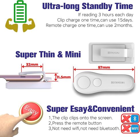 SK SYUKUYU RF Remote Control Page Turner for Kindle Reading Ipad Surface Comics, iPhone Android Tablets Reading Novels Taking Photos (Green), SKPT01 in Saudi Arabia