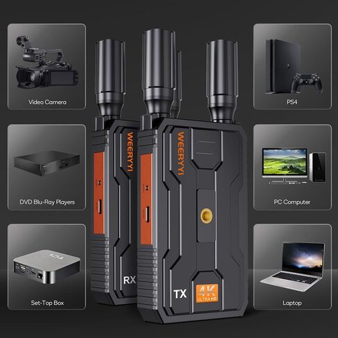 (Only RX) Wireless HDMI 4K,Ultra-Long Range Plug and Play, 2.4/5G Wireless Video Transmission System for Streaming Camera Video/Audio from Laptop/PC toHDTV/Projector/Video Monitor in Saudi Arabia