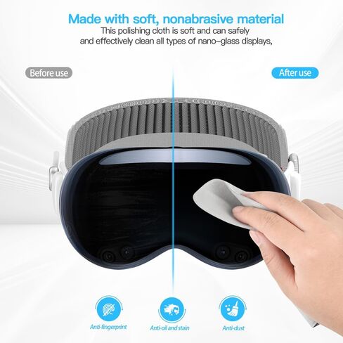 TUCANA Soft Polishing Cloth for Apple Display with Nano-texture Glass, Compatible with Apple Vision Pro, iPhones, iPads and MacBooks in Saudi Arabia