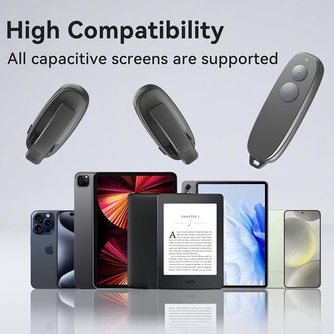 [2 Clips] Page Turner Remote for Kindle Paperwhite Remote Page Turner Accessories for Kindle Clip Clicker Page Turner for Ipad Android Tablets Phone Camera Triggers in Kuwait