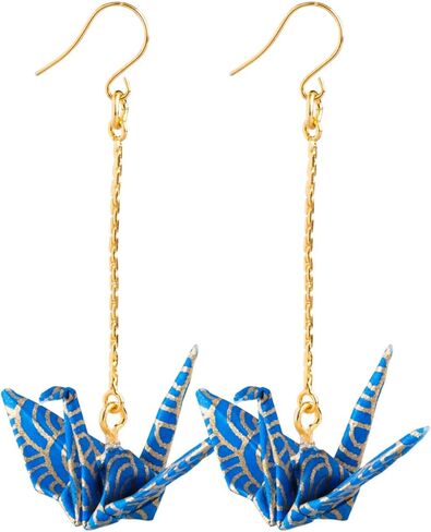 أقراط متدلية وأقراط متدلية ورق أوريغامي | صُنعت في اليابان، أقراط متدلية لا تسبب الحساسية، أقراط طيور جراحية من الفولاذ المقاوم للصدأ مجوهرات يابانية/للنساء والفتيات in Kuwait