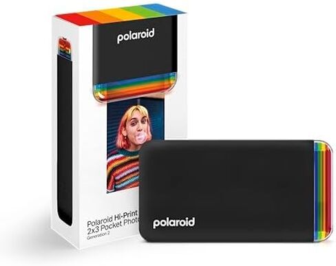 Polaroid Hi-Print - 2nd Generation Bluetooth Connected 2x3 Pocket Photo Dye-Sub Printer - Black (9129) Bundle Hi-Print 2x3 Paper - 20 Photos (6355), Hanging Photo Frames, in Saudi Arabia