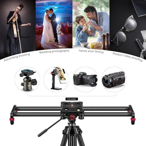 Camera Slider 16" Adjustable Carbon Fiber Camera Dolly Track Slider Video Stabilizer Rail for Camera DSLR Video Movie Photography Camcorder Stabili in Saudi Arabia